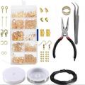 900pcs creazione di gioielli kit di avviamento orecchini risultati della collana fai da te perline set di strumenti per pinze set di strumenti per la riparazione di gioielli accessori per gioielli adatti per adulti e principianti