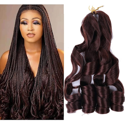 6 pacchi pre allungati intrecciare i capelli rimbalzanti 22 pollici intrecciare i capelli ondulati sciolti pre allungati 75/confezione ricci francesi estensioni dei capelli sintetici t30 22 pollici 6