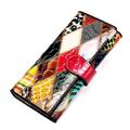 portafoglio patchwork da donna in vera pelle, porta carte multiplo di grande capacità, pochette lunga vintage con tasca con cerniera, disponibile in 4 stili unici