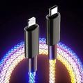 cavo rgb a ricarica rapida 100w luce respiratoria 66w tipo c cavo dati usb c per iphone samsung android micro cavo di ricarica rapida 30w