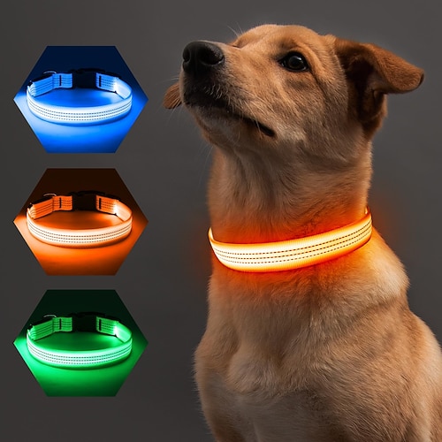 collare per cani led - collare per cani collare luminoso portatile usb ricaricabile catarifrangente illuminante per cani di piccola taglia media