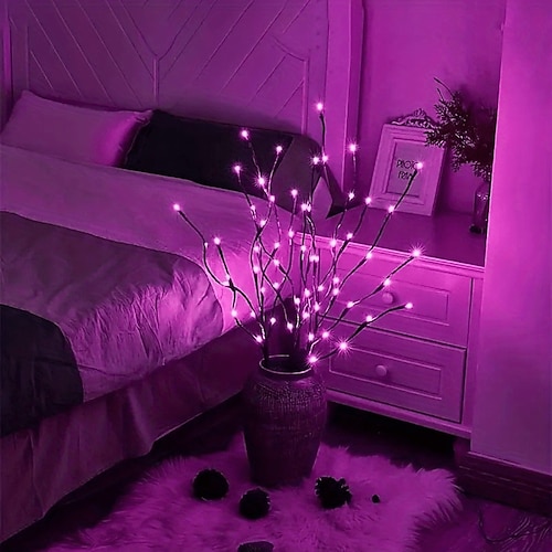 luce bianca calda per rami a led, rami illuminati a batteria riempitivo per vasi ramoscello di salice ramo illuminato 30 pollici 20 led per la decorazione di feste domestiche di Natale uso esterno