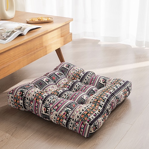 cuscino da pavimento boho, cuscini per sedili quadrati da pavimento tatami grande cuscino da meditazione per adulti, cuscini quadrati posti a sedere per l'arredamento della casa del soggiorno yoga,
