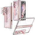 telefono Custodia Per Samsung Galaxy Piegatura a Z 7 Z Fold 5 Z Fold 4 Z Fold 3 Custodia Integrale con Proteggi Schermo Protezione Completa Protezione Lente Fotocamera Trasparente Vetro Temperato PC