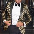 giacca blazer con paillettes da discoteca moda maschile giacca geometrica regolare plus size monopetto a un bottone nero oro argento blu royal 2024