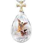 yunjin wish nuova collana croce di cristallo europea e americana pendente bicolore collana di preghiera gesù moda europea e americana