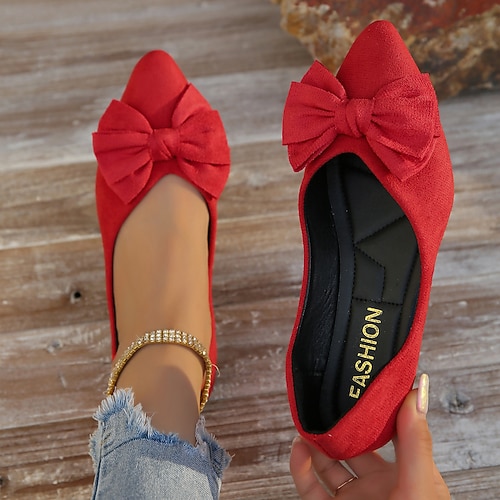 mocassini da donna neri con punta affilata e fiocco – eleganti mocassini slip-on per donna, comode scarpe casual per lavoro, ufficio e uso quotidiano