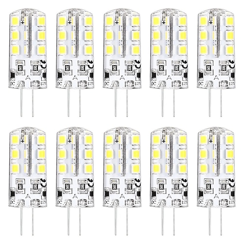 10 pz g4 bi-pin led lampadina 3 w 24 led smd 2835 lampadina alogena equivalente 30 w bianco caldo 3000 k luce diurna bianca 6000 k 360 ° angolo del fascio flicker free dc12v ac220v ac110v