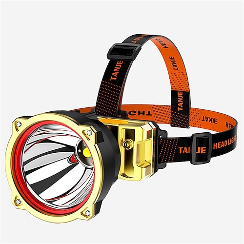faro a led lampada da minatore ricaricabile usb super luminosa torcia ad alta potenza torcia da pesca sul campo montata sulla testa torcia a batteria super-capacità luce bianca e luce gialla due tipi