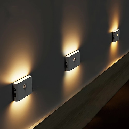 Luce Notturna A Led Sensore Di Movimento USB Ricaricabile Collegamento Induzione Luce Notturna Wireless Armadio Da Cucina Corridoio Lampada Da Notte Per Camera Da Letto Illuminazione Di Passaggio