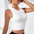 Per donna Reggiseni sportivi Supporto forte Scollatura posteriore Imbottitura removibile Tinta unica Grigio scuro Nero Elastene Yoga Fitness Allenamento in palestra Buon top Sport Abbigliamento