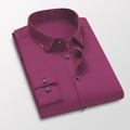 Per uomo Camicia elegante Camicia non stiro Camicia con Colletto Camicia con Bottoni Semplice Matrimonio Lavoro Rosa chiaro Nero Bianco Rosso Manica Lunga Colletto Mao Primavera Autunno