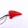 mini collana a 6 fori con tono alto ocarina strumento flauto in ceramica con corda per appendere