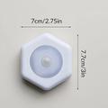 1 luce notturna bianca con sensore di movimento esagonale, piccola luce notturna per camera da letto, luce notturna, luce ambientale, luce bianca, luce bianca calda (senza batteria)