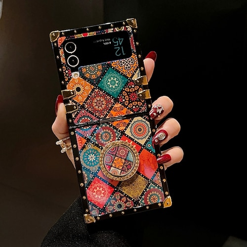 telefono Custodia Per Samsung Galaxy Z Flip 5 Z Flip 4 Z Flip 3 Borsa a Mano Custodia a Flip Flip con tracolla regolabile Cavalletto Farfalla PC