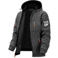 non mollare mai felpa con cappuccio grafica da uomo stampe di lettere moda quotidiana tuta sportiva casual zip vacanza andando streetwear felpe con cappuccio blu scuro grigio lungo outdoor grigio pile