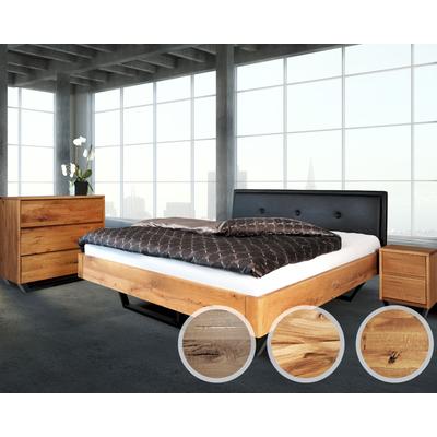 BlackWood »Dolce Vita V« Wildeiche Massivholzbett 200x200 cm / Wildeiche rustic / U-Factory Metall Image