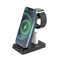 Caricabatterie wireless 15 W Potenza di uscita 1 Porta Stazione di ricarica wireless Certificato CE Ricarica wireless veloce Magnetico 3 in 1 Per Cellulare Smart watch AirPods 2 / AirPods Pro