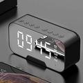 led doppia sveglia wireless fm radio dimmer supporto per telefono con altoparlante bluetooth 5.0 orologio a specchio forniture per ufficio a casa