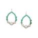 Boston Proper - White/Turquoise - Pearl And Stone Hoop Earring