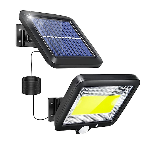 luci di inondazione a led lampada solare divisa sensore di movimento esterno proiettore solare a led lampada solare di sicurezza per esterni impermeabile 3 modalità di illuminazione incluso cavo da