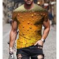 Per uomo Pop art 3D Birra Camicia maglietta Manica corta maglietta Rotonda Camicia Essenziale Per uscire Fine settimana Grigio scuro A B Abbigliamento Plus Size S M L XL 2XL 3XL 4XL