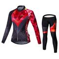 Malciklo Per donna Maglia da ciclismo con pantaloni Manica Lunga Mountain Bike MTB Ciclismo su strada Autunno Inverno Giallo Rosso Blu Formale Taglie Forti Bicicletta Fodera in Pile Pile Velluto Lycra