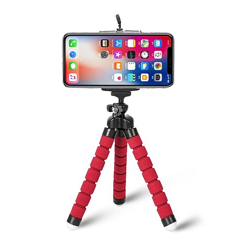treppiede stile polpo flessibile portatile regolabile antiscivolo supporto per telefono mini supporto con clip per selfie da scrivania vlogging live streaming compatibile con cellulare smartphone