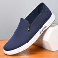 scarpe slip-on da uomo in tela blu navy – mocassini casual leggeri con suola bianca per camminare, viaggiare e indossare ogni giorno