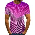 Per uomo Grafico Geometrico 3D Camicia Maglietta Manica Corta maglietta Girocollo Camicia Streetwear Esagerato Designer Ferie Uscire Verde chiaro Rosa Blu Reale Abbigliamento Taglie Forti S M L XL
