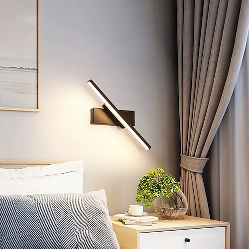 lampade da parete a led lampada da parete minimalista moderna nordica creativa lampada da comodino scala girevole 330 ° lampada da parete soggiorno bianco caldo / bianco 110-240v
