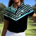 Per donna POLO abbigliamento da golf Azzurro chiaro Manica corta Protezione solare Superiore Colorato a macchie Abbigliamento da golf da donna Abbigliamento Abiti Abbigliamento