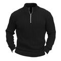 Per uomo Maglia Maglione A coste Maglia Standard Di base Liscio Chiusura lampo quarto Tenere al caldo Contemporaneo moderno Da tutti i giorni Per uscire Abbigliamento Autunno Inverno Nero Bianco M L