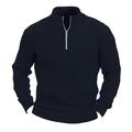 Per uomo Maglia Maglione A coste Maglia Standard Di base Liscio Chiusura lampo quarto Tenere al caldo Contemporaneo moderno Da tutti i giorni Per uscire Abbigliamento Autunno Inverno Nero Bianco M L