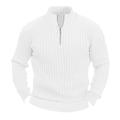 Per uomo Maglia Maglione A coste Maglia Standard Di base Liscio Chiusura lampo quarto Tenere al caldo Contemporaneo moderno Da tutti i giorni Per uscire Abbigliamento Autunno Inverno Nero Bianco M L