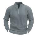 Per uomo Maglia Maglione A coste Maglia Standard Di base Liscio Chiusura lampo quarto Tenere al caldo Contemporaneo moderno Da tutti i giorni Per uscire Abbigliamento Autunno Inverno Nero Bianco M L