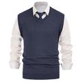 Per uomo Gilet maglione Maglione di lana Maglione Maglia A V scollato Lavorato a maglia Tinta unica A V Essenziale Moda Abbigliamento Inverno Autunno Nero Vino M L XL