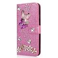 telefono Custodia Per Samsung Galaxy S24 S23 S22 S21 S20 Ultra Plus FE A72 A32 A52 S10 S9 S8 S7 Plus Edge Custodia Portafoglio con Supporto Flip Strass Cuore Glitterato Resistente Pelle PU
