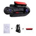 3 pollici ips dual lens auto dvr dash cam videoregistratore g-sensor 1080p fotocamera anteriore e interna