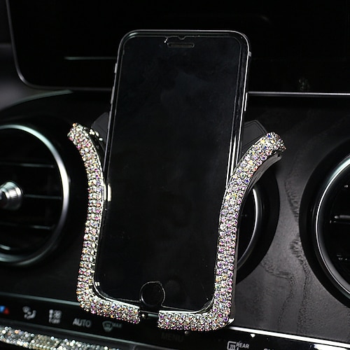 supporto per telefono con strass per auto presa d'aria in cristallo supporto per sfiato telefono clip diamantata per interni auto supporto per smartphone universale parti automobilistiche Accessori