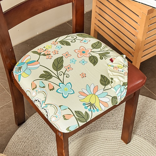 coprisedili per sedie da sala da pranzo set di 2 coprisedili per sedie stampati elasticizzati set di 2 coprisedili per sedie imbottiti rimovibili lavabili coprisedili per cuscini per la cucina ufficio