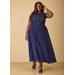 Plus Size Lace Paneled Chiffon Maxi Dress