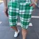 Herren Shorts Kurze Hosen Chino Bermuda Shorts Bermudas Arbeitsshorts Tasche Kordelzug Bedruckt Gitter / Plaid Atmungsaktiv Weich Knielänge Casual Täglich Festtage Einfach Formell Graues Grün Schwarz