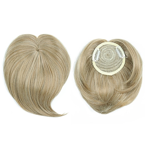 weiße Haarverlängerungen für Frauen, unsichtbares Toupet, dünner werdende Haarverlängerungen, Perückenhaarteil, dicke Spitzenhaarteile Image