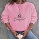 Damen Sweatshirt Pullover Burgunderfarbener Kapuzenpullover Zur Seite fahren 100% Baumwolle Graphic Buchstabe Strasse Casual Schwarz Weiß Gelb Vintage Basic Rundhalsausschnitt Langarm Oberteil