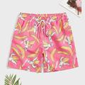 Herren Boardshorts Badeshorts Badehose Schwimmshorts Bademode Sommer-Shorts Strandshorts Kurze Hosen mit Mesh-Futter Elastische Taille Bedruckt Graphic Flamingo Komfort Atmungsaktiv Kurz Casual