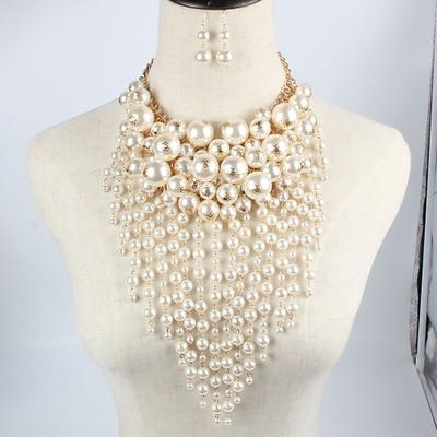 Brautschmuck-Sets 1 Set Perlen Künstliche Perle Aleación 1 Halskette Ohrringe Damen Künstlerisch Luxus Elegant lieblich Layer-Look Liebe Kreisförmig Schmuck-Set Für Party Hochzeit Image