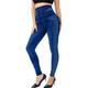 Damen Strumpfhosen Leggins Jeggings Glatt Bauchkontrolle Kolbenheber Knöchellänge Casual Wochenende Faux Denim Modisch Dünn Schwarz Blau Hoher Taillenbund Hochelastisch