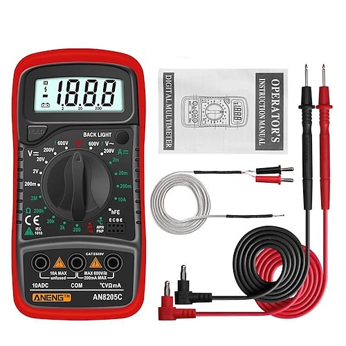 Digitalanzeige-Multimeter, multifunktionale digitale Universaluhr mit Hintergrundbeleuchtung, hochpräzises Spannungs- und Strommessgerät für zu Hause Image