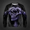 Totenkopf Motiv Valentinstag Herren Modisch 3D-Druck Sweatshirt Pullover Valentinstag Ausgehen Festival Sweatshirts Rote Blau Langarm Rundhalsausschnitt 3D-Druck Frühling Herbst Designer